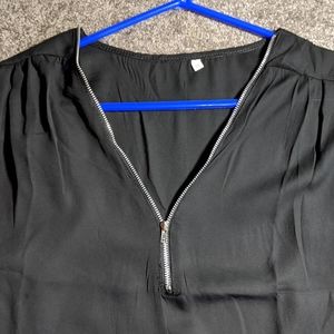 Zip dress top black (says XL runs like a L)